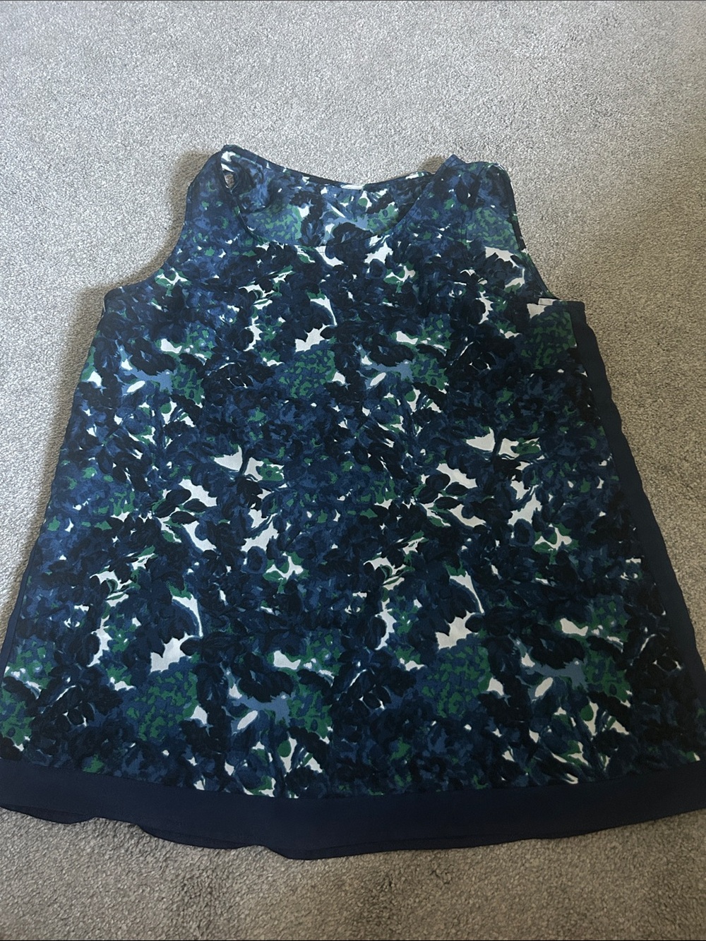 Navy & Green Floral Sleeveless Tunic